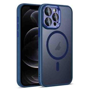 For iPhone 12 Pro Colorful Armor Lens Film Translucent Skin Feel MagSafe Phone Case(Blue)