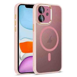 For iPhone 11 Colorful Armor Lens Film Translucent Skin Feel MagSafe Phone Case(Pink)