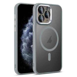 For iPhone 11 Pro Colorful Armor Lens Film Translucent Skin Feel MagSafe Phone Case(Grey)