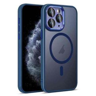 For iPhone 11 Pro Colorful Armor Lens Film Translucent Skin Feel MagSafe Phone Case(Blue)