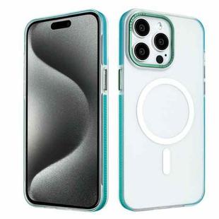 For iPhone 15 Pro Max Color Edge Skin Feel Frosted MagSafe Magnetic Phone Case(Blue)