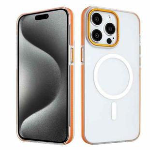 For iPhone 15 Pro Color Edge Skin Feel Frosted MagSafe Magnetic Phone Case(Orange)