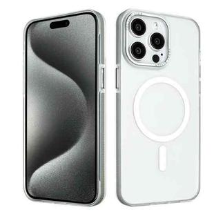 For iPhone 15 Pro Color Edge Skin Feel Frosted MagSafe Magnetic Phone Case(Grey)