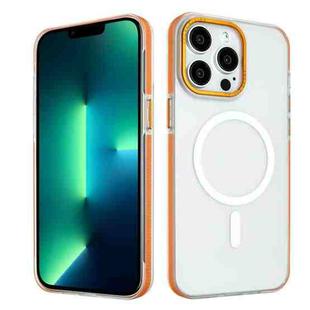 For iPhone 13 Pro Color Edge Skin Feel Frosted MagSafe Magnetic Phone Case(Orange)