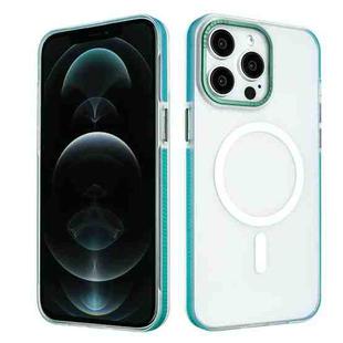 For iPhone 12 Pro Color Edge Skin Feel Frosted MagSafe Magnetic Phone Case(Blue)