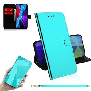 For iPhone 12 mini Imitated Mirror Surface Horizontal Flip Leather Case with Holder & Card Slots & Wallet & Lanyard(Mint Green)