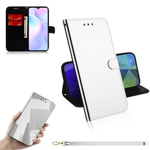 For Xiaomi Redmi 9A Imitated Mirror Surface Horizontal Flip Leather Case with Holder & Card Slots & Wallet & Lanyard(Silver)