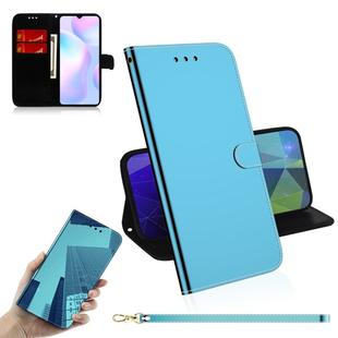 For Xiaomi Redmi 9A Imitated Mirror Surface Horizontal Flip Leather Case with Holder & Card Slots & Wallet & Lanyard(Blue)