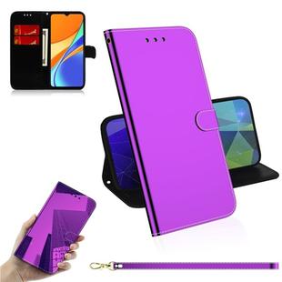 For Xiaomi Redmi 9C Imitated Mirror Surface Horizontal Flip Leather Case with Holder & Card Slots & Wallet & Lanyard(Purple)