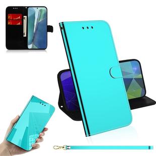 For Samsung Galaxy Note20 Imitated Mirror Surface Horizontal Flip Leather Case with Holder & Card Slots & Wallet & Lanyard(Mint Green)
