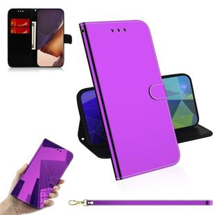 For Samsung Galaxy Note20 Ultra Imitated Mirror Surface Horizontal Flip Leather Case with Holder & Card Slots & Wallet & Lanyard(Purple)