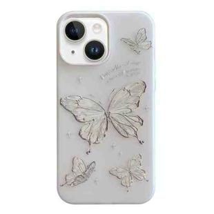 For iPhone 14 Jelly 2 in 1 TPU Hybrid PC Phone Case(Big Butterfly)