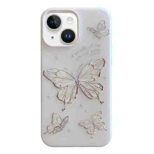 For iPhone 13 Jelly 2 in 1 TPU Hybrid PC Phone Case(Big Butterfly)