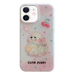 For iPhone 11 Jelly 2 in 1 TPU Hybrid PC Phone Case(Cherry Cute Puppy)