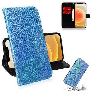 For iPhone 12 mini Solid Color Colorful Magnetic Buckle Horizontal Flip PU Leather Case with Holder & Card Slots & Wallet & Lanyard(Sky Blue)