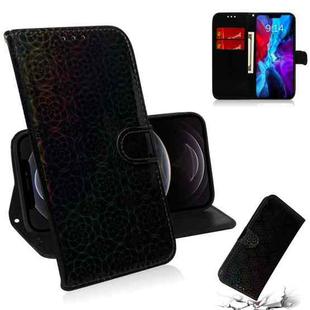 For iPhone 12 / 12 Pro Solid Color Colorful Magnetic Buckle Horizontal Flip PU Leather Case with Holder & Card Slots & Wallet & Lanyard(Black)