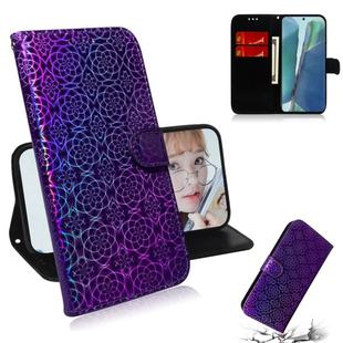 For Samsung Galaxy Note20 Solid Color Colorful Magnetic Buckle Horizontal Flip PU Leather Case with Holder & Card Slots & Wallet & Lanyard(Purple)