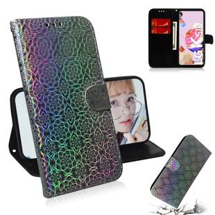 For LG K41S Solid Color Colorful Magnetic Buckle Horizontal Flip PU Leather Case with Holder & Card Slots & Wallet & Lanyard(Silver)