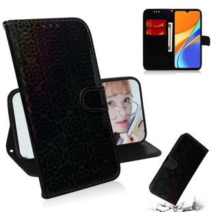 For Xiaomi Redmi 9C Solid Color Colorful Magnetic Buckle Horizontal Flip PU Leather Case with Holder & Card Slots & Wallet & Lanyard(Black)