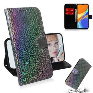 For Xiaomi Redmi 9C Solid Color Colorful Magnetic Buckle Horizontal Flip PU Leather Case with Holder & Card Slots & Wallet & Lanyard(Silver)