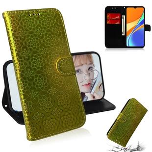 For Xiaomi Redmi 9C Solid Color Colorful Magnetic Buckle Horizontal Flip PU Leather Case with Holder & Card Slots & Wallet & Lanyard(Gold)