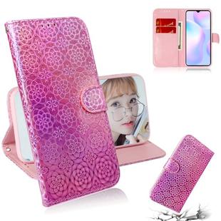 For Xiaomi Redmi 9A Solid Color Colorful Magnetic Buckle Horizontal Flip PU Leather Case with Holder & Card Slots & Wallet & Lanyard(Pink)