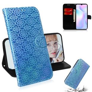 For Xiaomi Redmi 9A Solid Color Colorful Magnetic Buckle Horizontal Flip PU Leather Case with Holder & Card Slots & Wallet & Lanyard(Sky Blue)