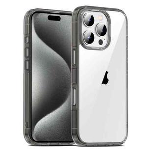 For iPhone 15 Pro Max PC Hybrid TPU Full Coverage Shockproof Phone Case(Transparent Black)