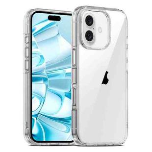 For iPhone 16 Plus PC Hybrid TPU Full Coverage Shockproof Phone Case(Transparent)