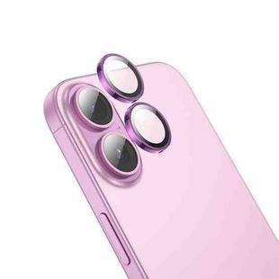 For iPhone 16 / 16 Plus hoco V12 Plus 3D Eagle Eye Metal Lens Protective Film(Pink)