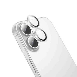 For iPhone 16 / 16 Plus hoco V12 Plus 3D Eagle Eye Metal Lens Protective Film(Silver)