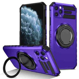 For iPhone 11 Pro Max Rotating Magnetic Holder Phone Case(Purple)