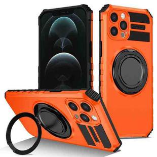 For iPhone 12 Pro Max Rotating Magnetic Holder Phone Case(Orange)