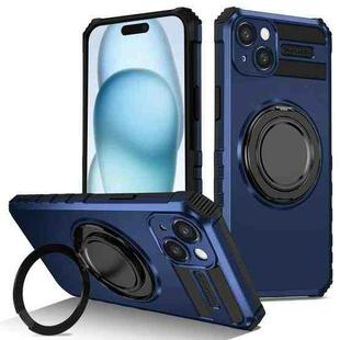 For iPhone 15 Rotating Magnetic Holder Phone Case(Royal Blue)