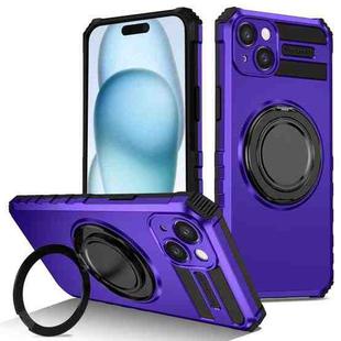 For iPhone 15 Rotating Magnetic Holder Phone Case(Purple)