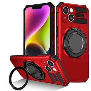 For iPhone 14 Plus Rotating Magnetic Holder Phone Case(Red)