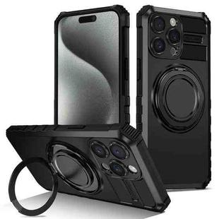 For iPhone 14 Pro Rotating Magnetic Holder Phone Case(Black)