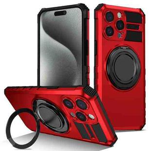 For iPhone 15 Pro Max Rotating Magnetic Holder Phone Case(Red)