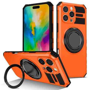 For iPhone 16 Pro Rotating Magnetic Holder Phone Case(Orange)