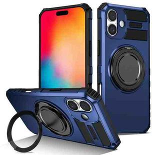 For iPhone 16 Plus Rotating Magnetic Holder Phone Case(Royal Blue)