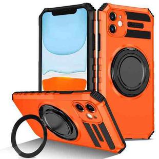For iPhone 11 Rotating Magnetic Holder Phone Case(Orange)