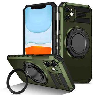 For iPhone 11 Rotating Magnetic Holder Phone Case(Dark Green)