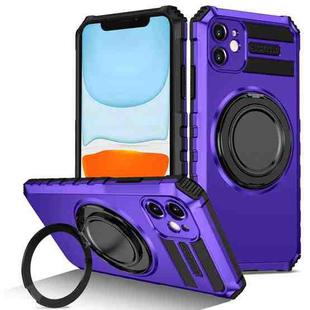 For iPhone 11 Rotating Magnetic Holder Phone Case(Purple)