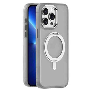 For iPhone 13 Pro Max Skin Feel Frosted MagSafe Magnetic Rotating Holder Phone Case(Light Grey)