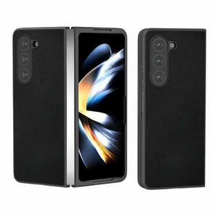 For Samsung Galaxy Z Fold6 Skin Feel PU Leather Full Coverage Phone Case(Black)