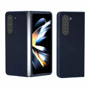 For Samsung Galaxy Z Fold6 Skin Feel PU Leather Full Coverage Phone Case(Dark Blue)