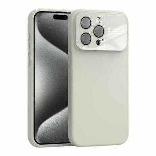 For iPhone 15 Pro Max Large Window Acrylic Lens Film + Liquid Silicone Full Coverage Phone Case(White)