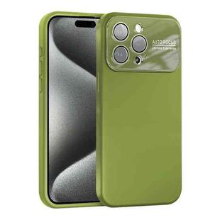 For iPhone 15 Pro Max Large Window Acrylic Lens Film + Liquid Silicone Full Coverage Phone Case(Willow Green)