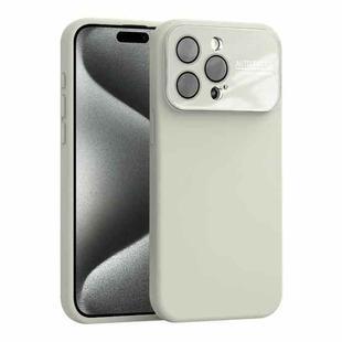 For iPhone 15 Pro Large Window Acrylic Lens Film + Liquid Silicone Full Coverage Phone Case(White)