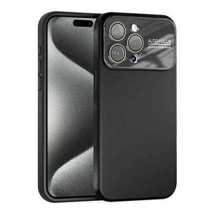 For iPhone 15 Pro Large Window Acrylic Lens Film + Liquid Silicone Full Coverage Phone Case(Black)